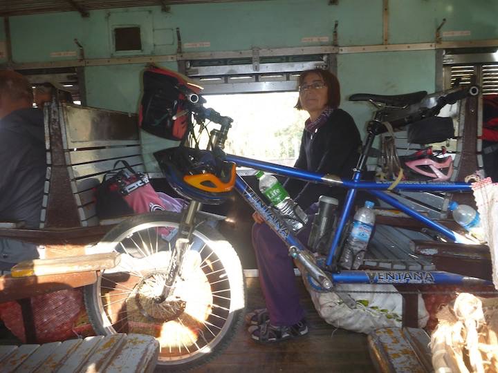 The bumpy ordinary class train where anything could be carried on board, even our bike.
