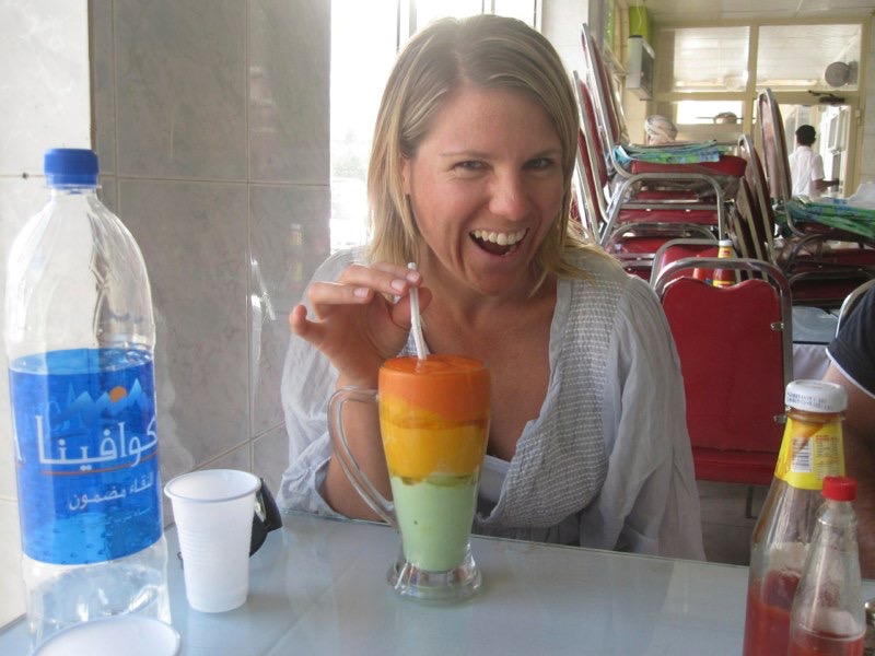 <p style="text-align:center;"><span style="font-size:11px; color:#404040;">Millie at fruit cocktail in Khasab</span></p>